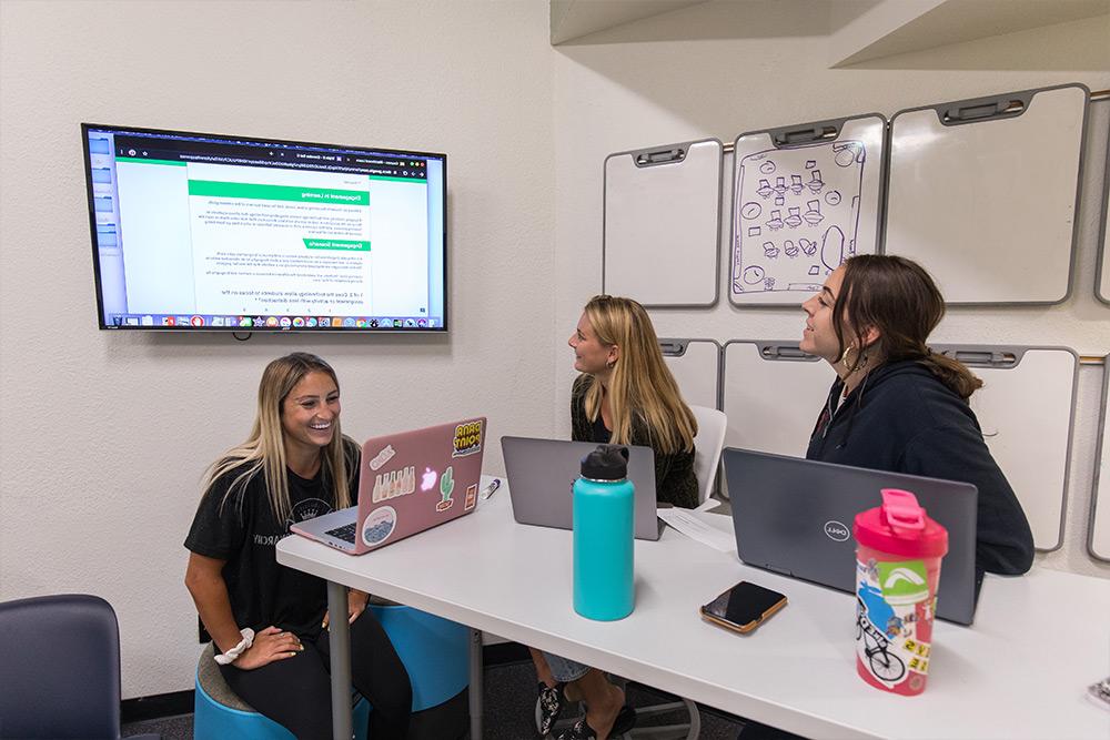 Students learn about engagement learning in the School of Education’s Smart Classroom.